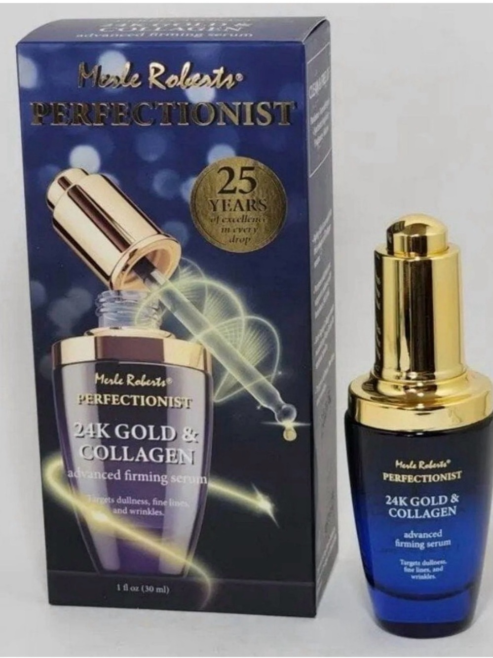 Perfectionist 24K Gold & Collagen Advanced Firming Serum - Blue/Gold